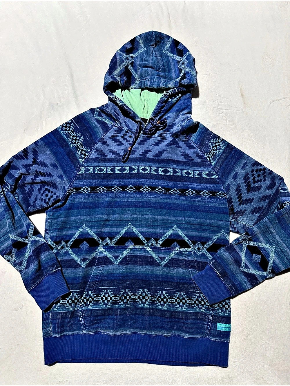 Scotch & Soda Men's Geometric Hoodie Blue Medium